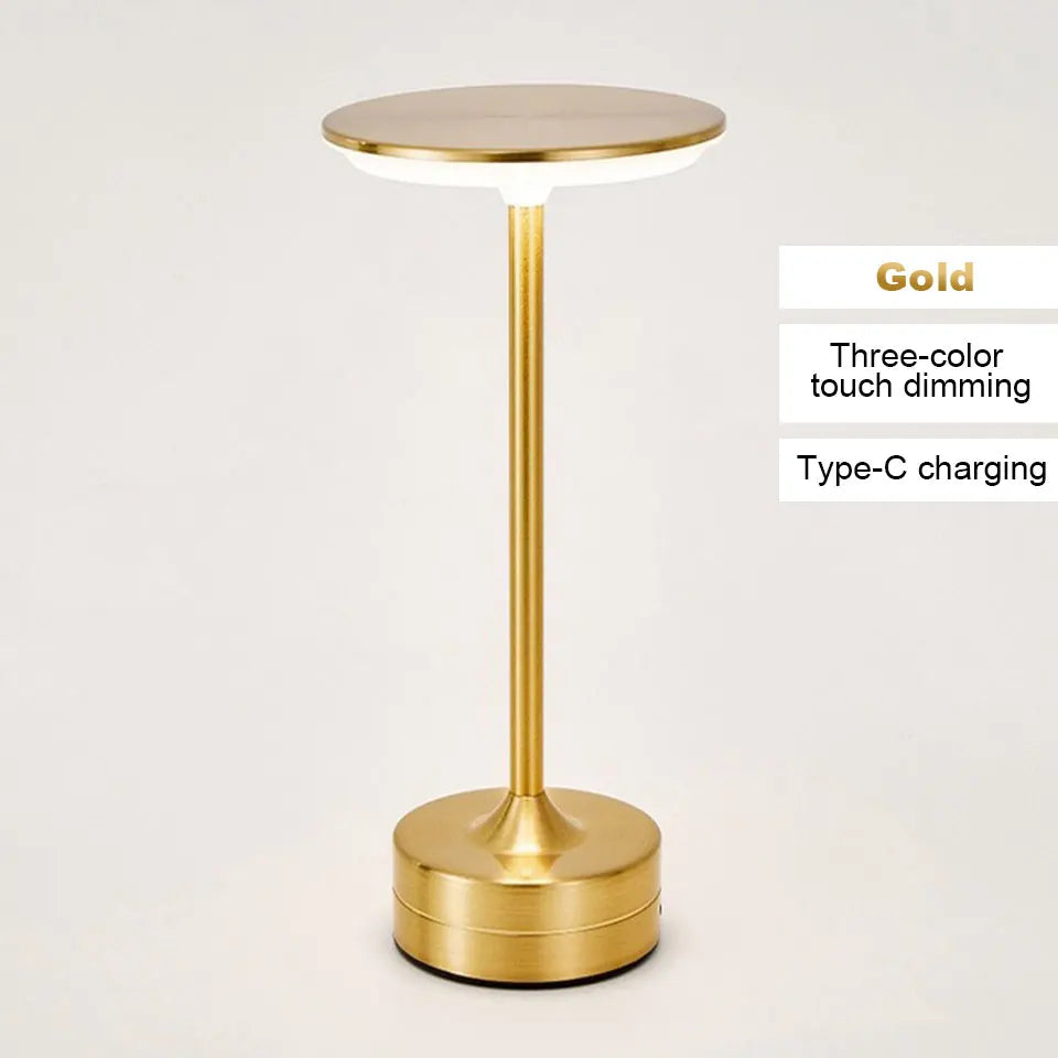 Marlo Rechargeable LED Touch Table Lamp – Dimmable Metal Accent Light for Bedside, Living Room & Cozy Corners