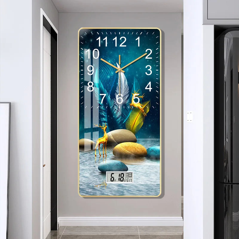 Rowan Modern Wall Clock with LCD Calendar Display