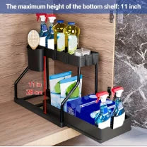 2-Tier Under Sink Organizer Drawer for Kitchen and Bathroom