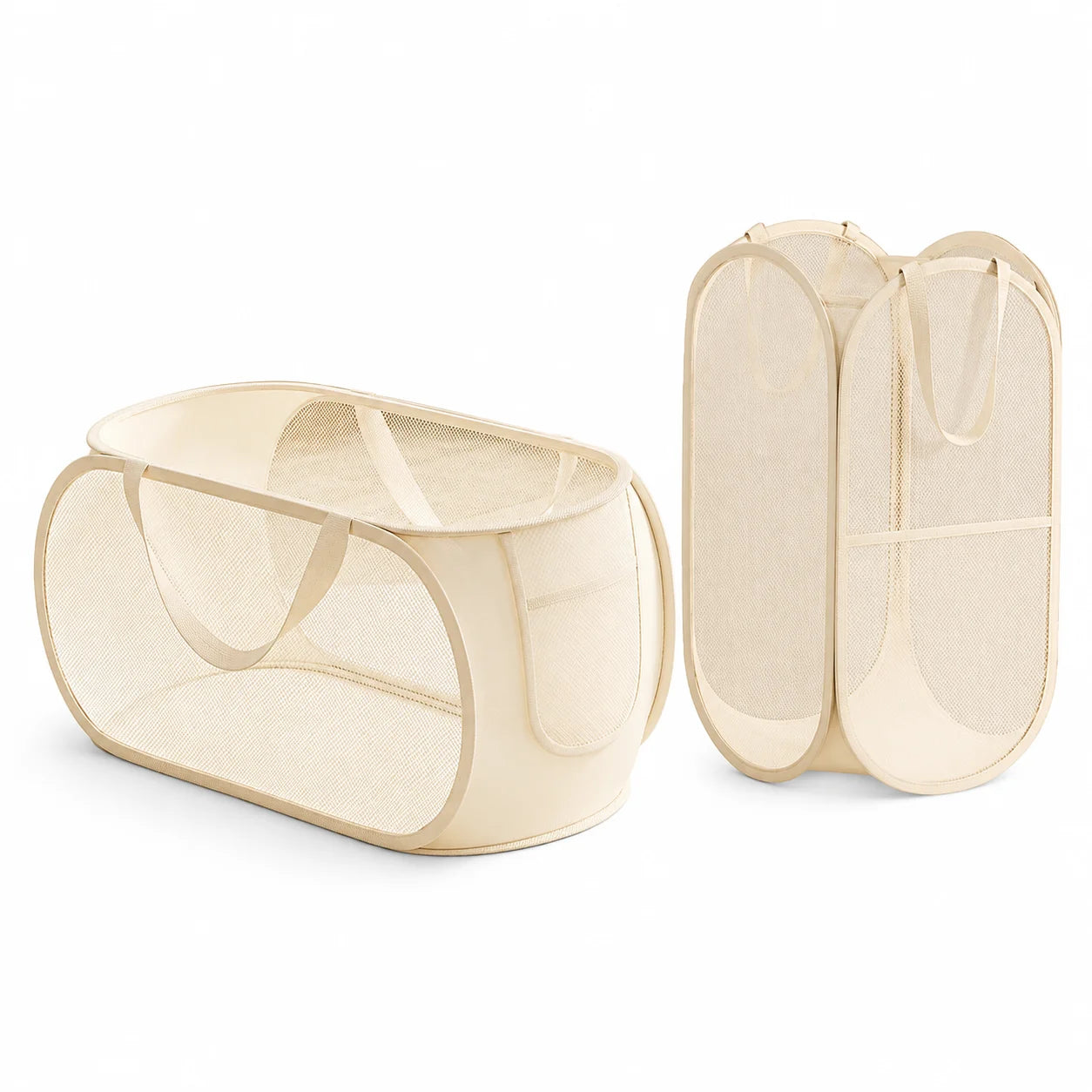 Foldable Mesh Toy Storage Basket with Handles for Kids' Room or Playroom