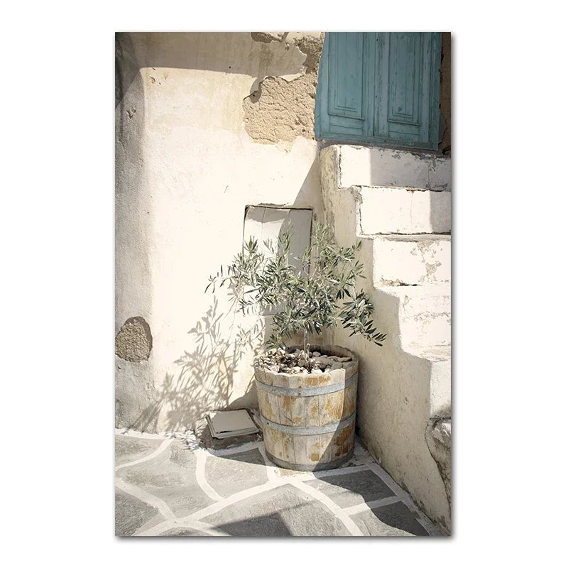 Alba Boho Canvas Wall Art – Spanish Greenery Print