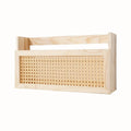 Willa Wall-Mounted Wooden Magazine & Storage Box with Woven Rattan Detail