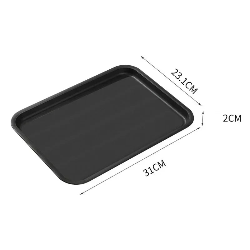 Non-Slip Black Rectangular Serving Tray in Multiple Sizes — BPA-Free Plastic for Kitchen, Coffee Table & Entryway Organization