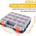 Double-Sided Small Parts Organizer with Adjustable Compartments