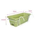 Balcony Railing Planter Box with Drainage Tray and Hanging Rack