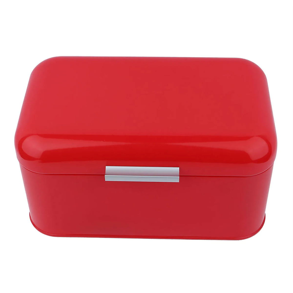 Rectangular Metal Bread Box for Kitchen Counter, Powder-Coated Iron, 30cm — Red, Blue, or Black