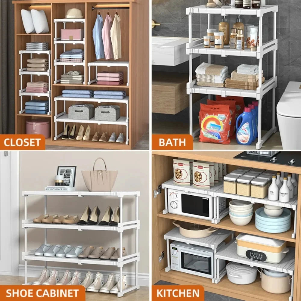 Adjustable Stackable Closet Shelf Divider for Small Spaces