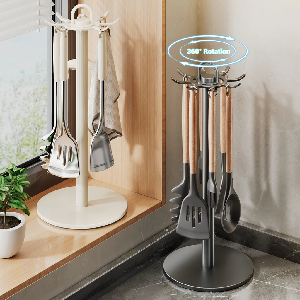 Rotating Utensil Holder Stand for Kitchen Countertop Organization