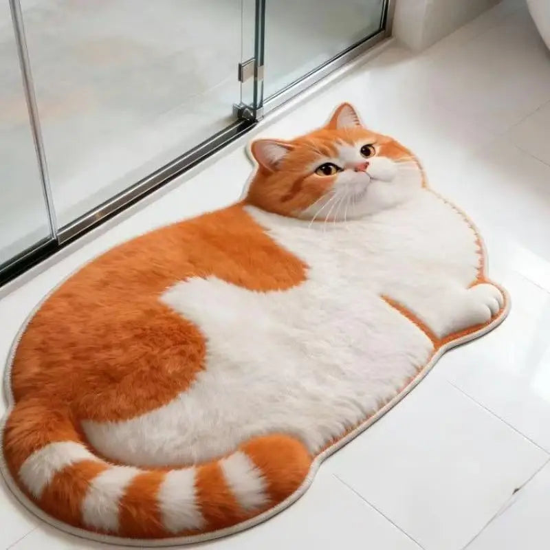 Whisker Cat Silhouette Bath Mat – Diatomite Quick-Dry Floor Mat