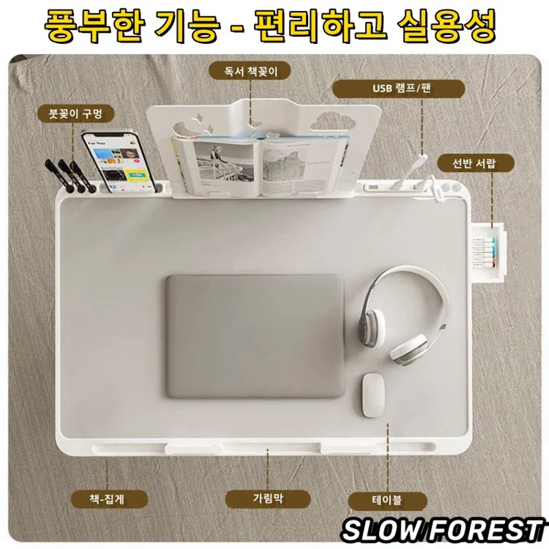 Adjustable Foldable Laptop Bed Tray Table with Drawer for Comfortable Sofa or Bedroom Use