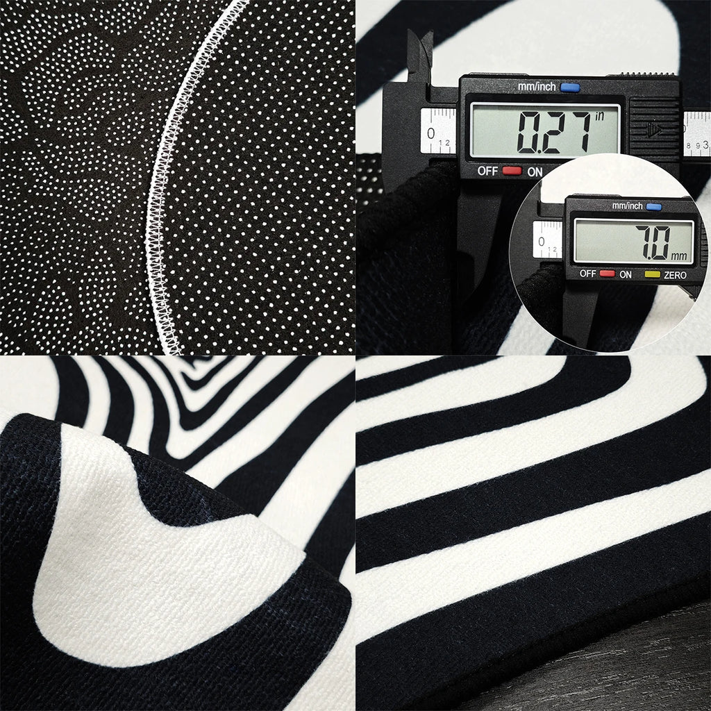 Sable Irregular Geometric Area Rug – Black & White Modern Floor Mat