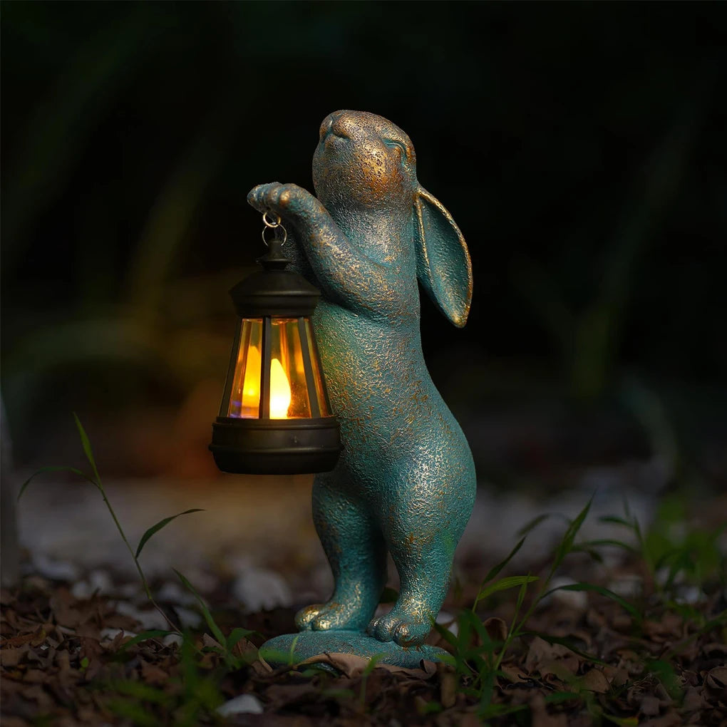 Brambly Rabbit Garden Statue with Solar Lantern