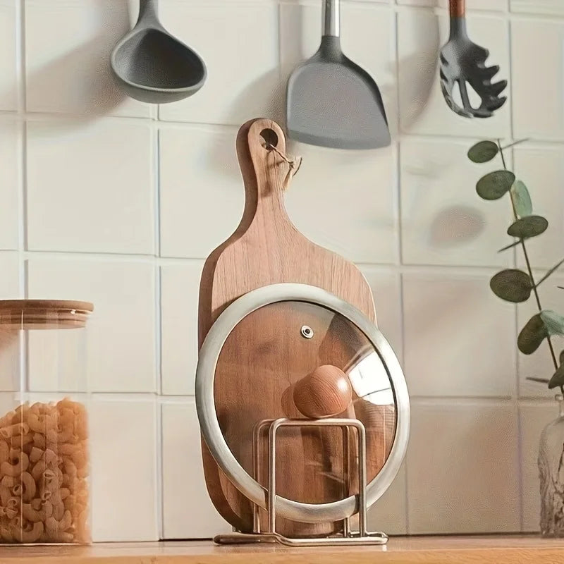 Stainless Steel Cutting Board and Pot Lid Organizer Rack