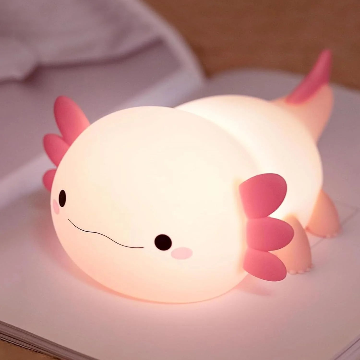 Willow Axolotl Silicone Night Light for Kids’ Rooms