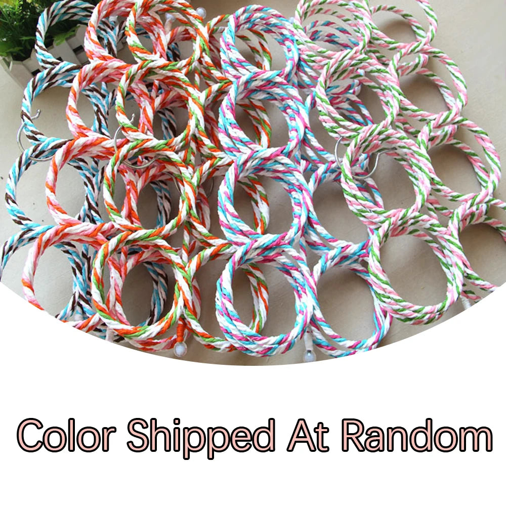 Assorted rattan scarf organizers showing different randomly shipped colors, text notes color is random