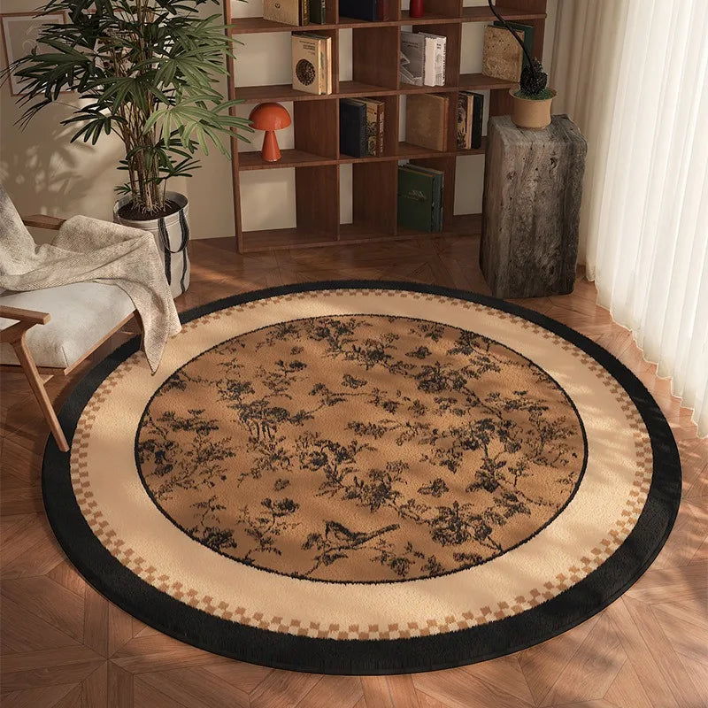 Winslow Modern Checkerboard Round Rug – Soft Non-Slip Living Room & Bedroom Mat