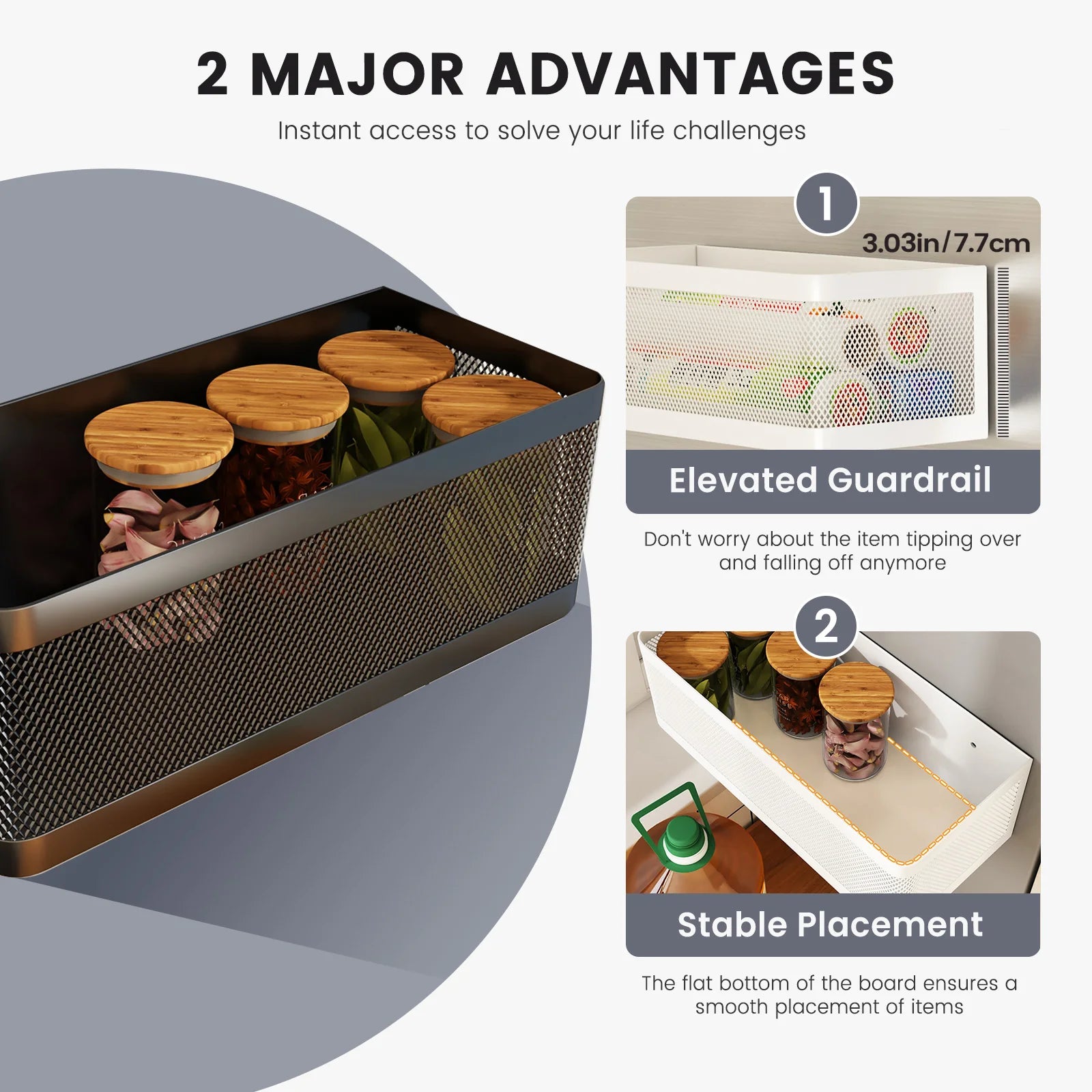 Magnetic Metal Storage Basket for Fridge, Laundry, or Small Kitchen