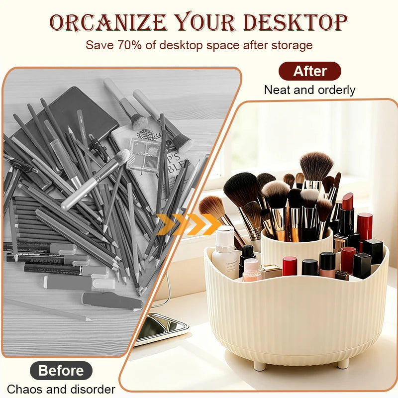 Ripple 360° Rotating Makeup Organizer for Vanity or Bathroom