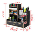 Wooden Desktop Organizer with Drawer for Home Office or Study