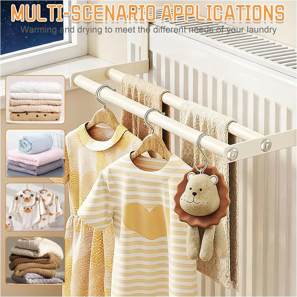 Wall-Mounted Carbon Steel Drying Rack for Radiator, Bathroom & Bedroom – Space-Saving Towel and Clothes Airer, 3 Sizes