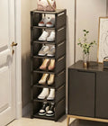 Slim Multi-Tier Metal Shoe Rack for Entryway or Closet—6 or 8 Shelf Narrow Organizer