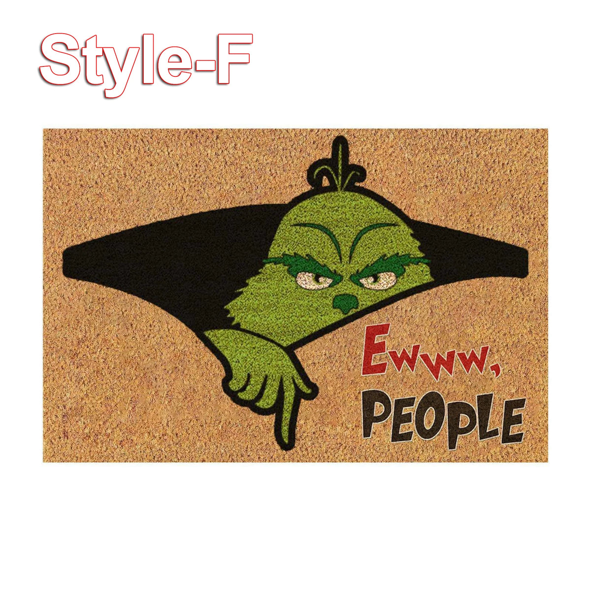 Festive Christmas Doormat with Grinch and Snowman Designs – 60x40cm Anti-Slip Entryway Rug for Front Door