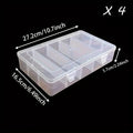 5-Compartment Clear Plastic Tool & Accessory Organizer Box for Hardware, Craft, or Office Supplies