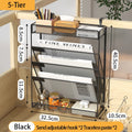 Wall-Mounted Mesh Desk Organizer with Adjustable Hooks, 4-6 Tiers
