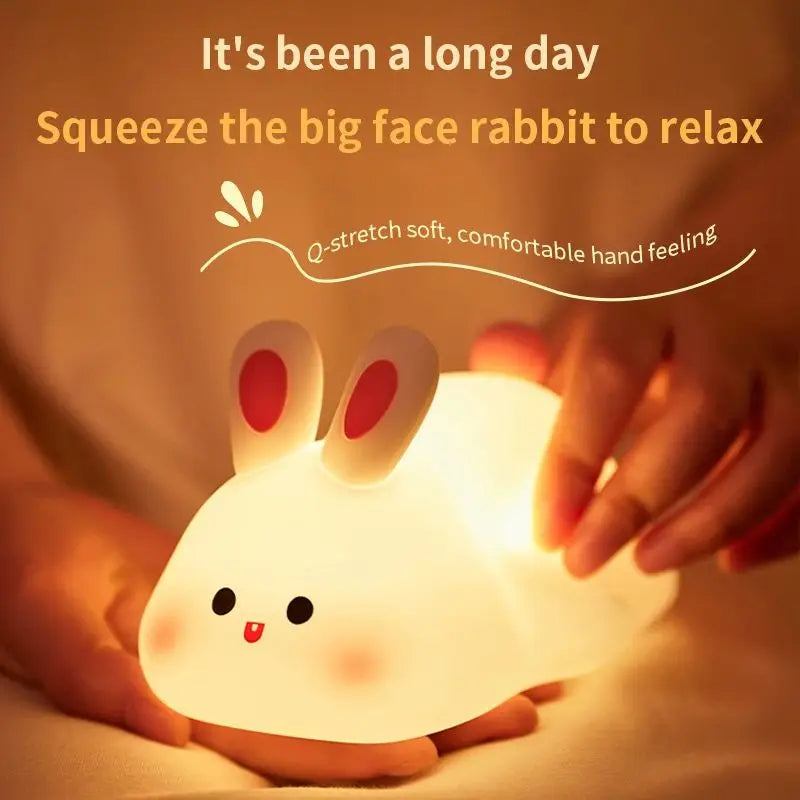 Piggy & Bunny Silicone Night Light for Nursery or Bedroom