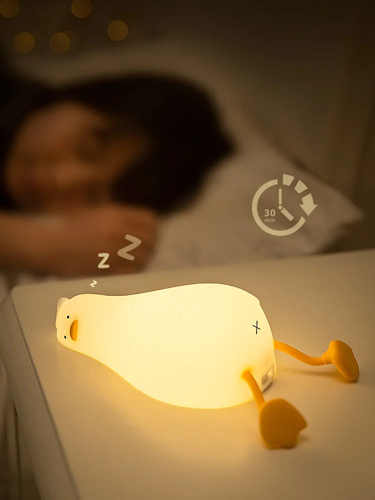 Willow Duck Silicone Night Light – Rechargeable Bedside Lamp