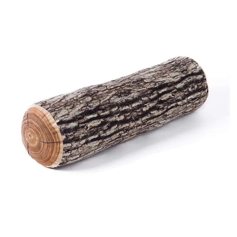 Timberlog Round Throw Pillow – Woodland Print Bolster Cushion