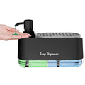 3-in-1 Kitchen Sink Soap Dispenser with Dual Compartments and Sponge Holder – Black or White