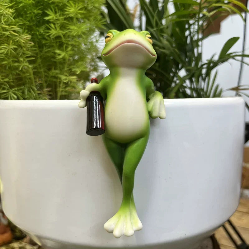 Elmstead Resin Frog Planter Decor Figure