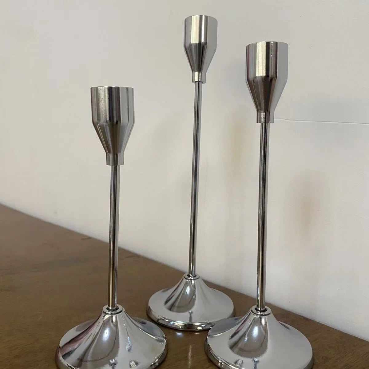 Auden Metal Candle Holder Set – 3-Piece Taper Stand for Living Room or Table