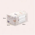 Large Capacity Foldable Clothes & Bedding Storage Bag with Reinforced Handles – Soft Cloud Print, Blue or Beige