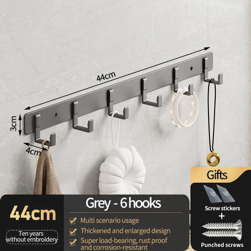 Aluminum Wall Hooks for Entryway, Closet, or Bathroom Organization