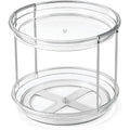 2-Tier Clear Lazy Susan Turntable Organizer for Kitchen & Bathroom
