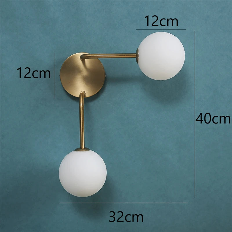 Willow Double Globe Wall Sconce – Frosted Glass Modern Accent Lighting for Bedroom & Living Room