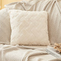 Plush Woven Throw Pillow Cover for Sofa or Bed, 45x45cm or 30x50cm