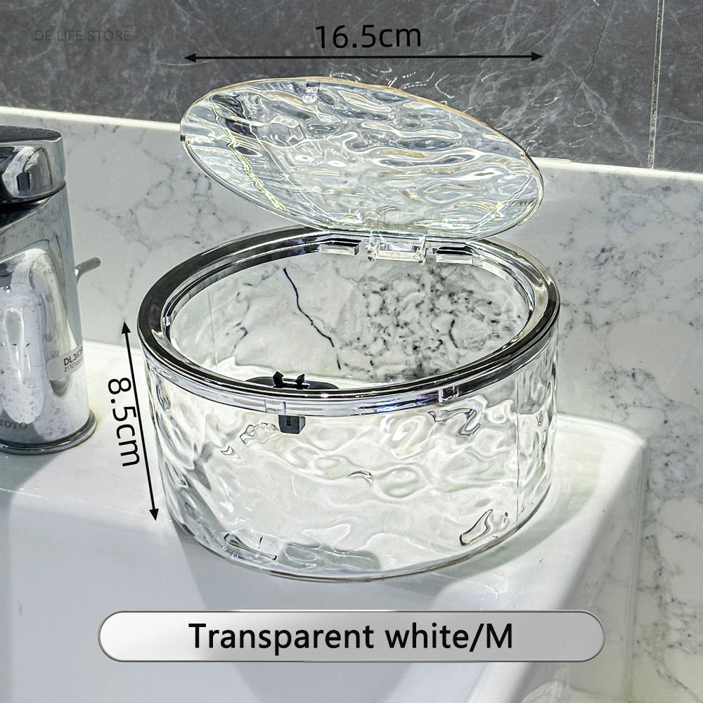 Textured Clear Acrylic Storage Box with Pop-Up Lid