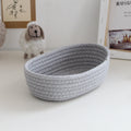 Cotton Rope Oval Storage Baskets for Desk, Dresser & Kids Room Organization