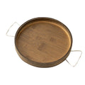 Bamboo Clip-On Sofa Armrest Tray Table for Living Room Drinks & Snacks, Round or Square, Walnut or Natural Finish