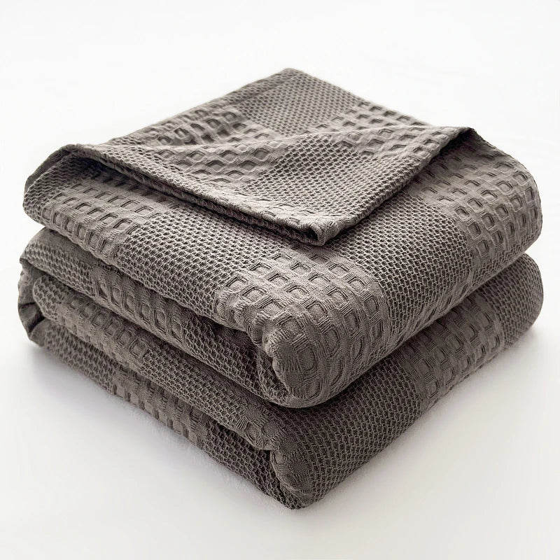 Wren 100% Cotton Waffle Throw Blanket
