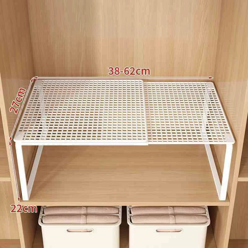 Adjustable Stackable Closet Shelf Organizer – Carbon Steel