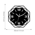 Linden Geometric Wall Clock in Black, 12" Acrylic