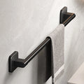 Self-Adhesive Black Aluminum Towel Bar for Bathroom Organization