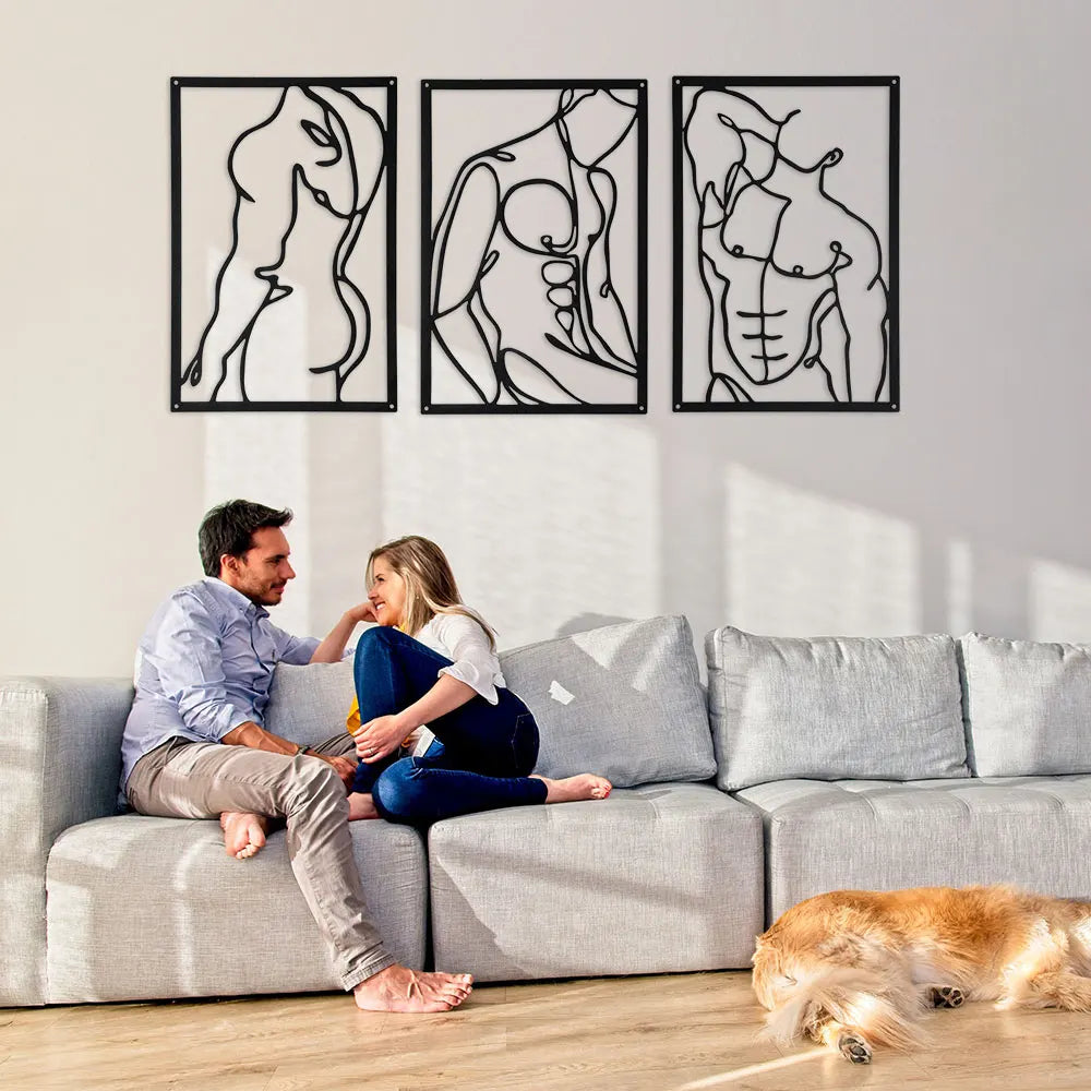 Marin Minimalist Metal Line Wall Art Set