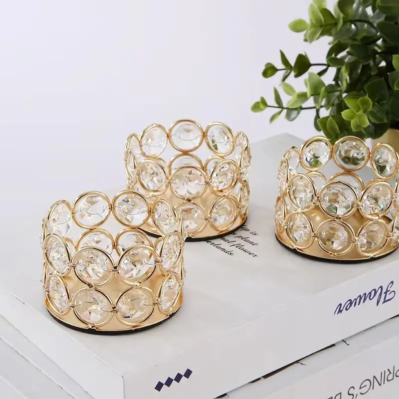 Crystal Tealight Holder with Metal Frame