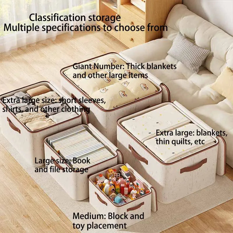 Foldable Zippered Storage Box with Lid for Closet & Bedroom