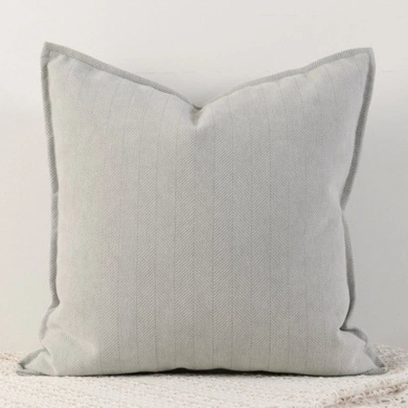 Herringbone Woven Pillow Cover – Soft Textured Accent for Sofa or Bed